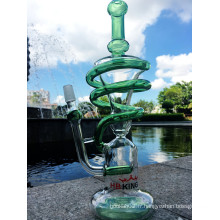 Vente en gros Spiral Recycle Glass Water Pipe Handblown Glass Water Pipe